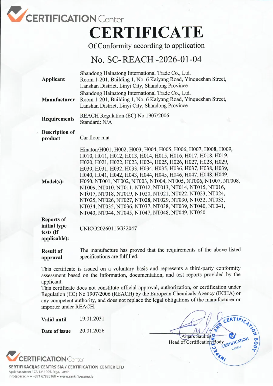 Hainatong Certification